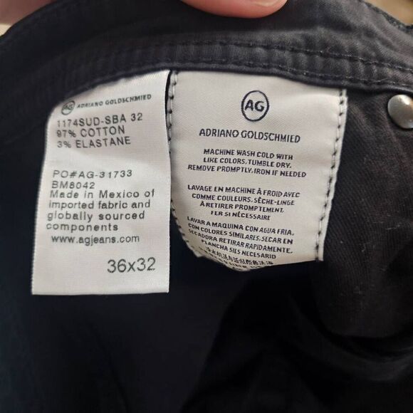 Adriano Goldschmied AG Jeans Mens 36x32 Black Graduate Tailored Leg - Picture 8 of 8